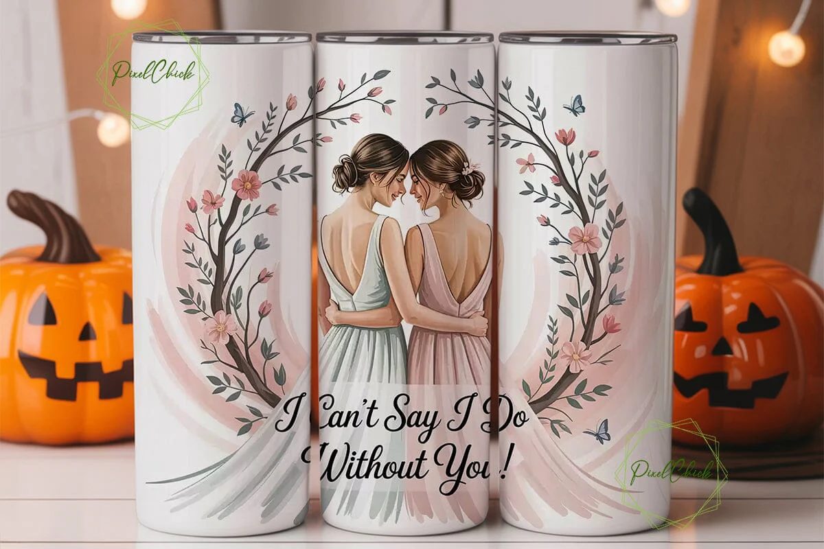 Bride and Bridesmaid 20oz Tumbler Wrap - Image 2