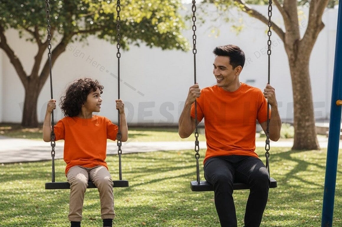 Bright orange t-shirt mockup design