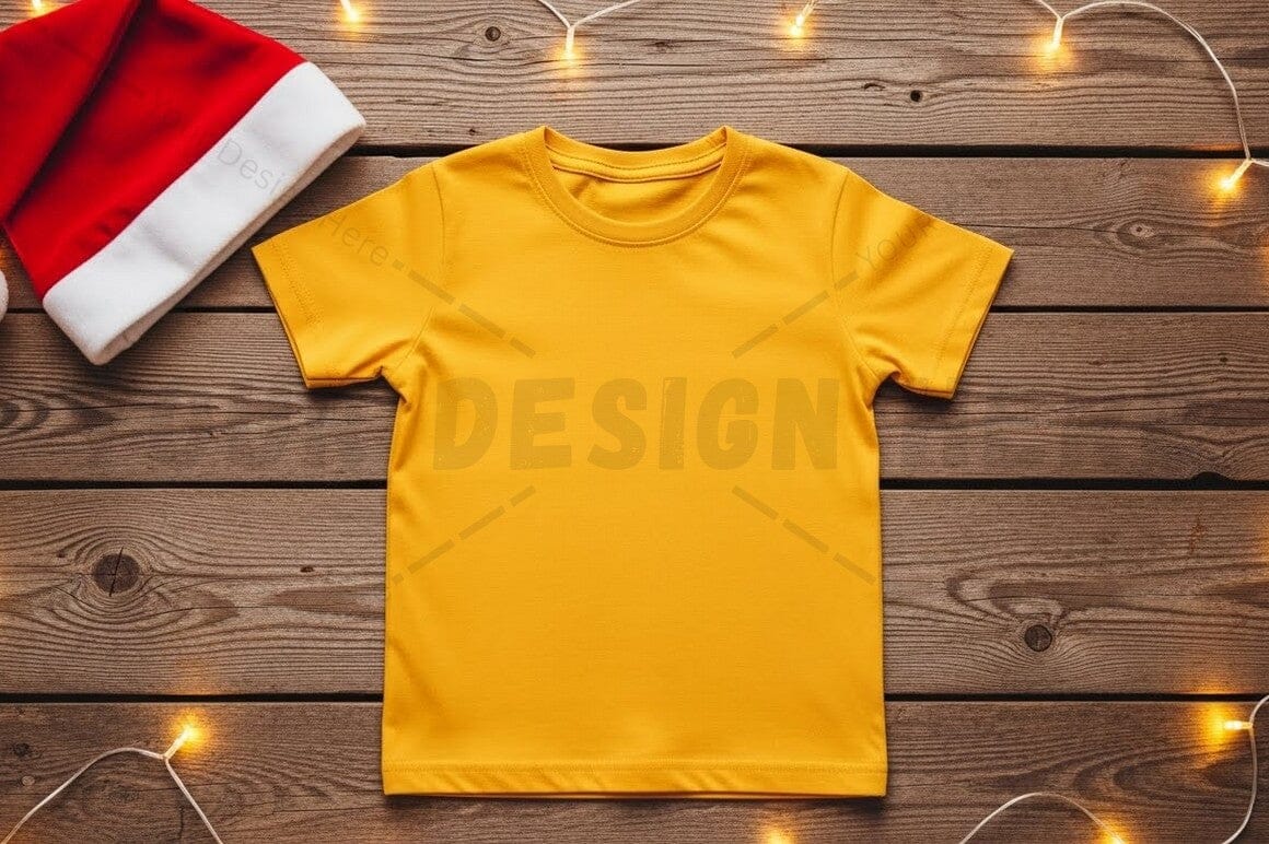 Bright yellow t-shirt christmas design