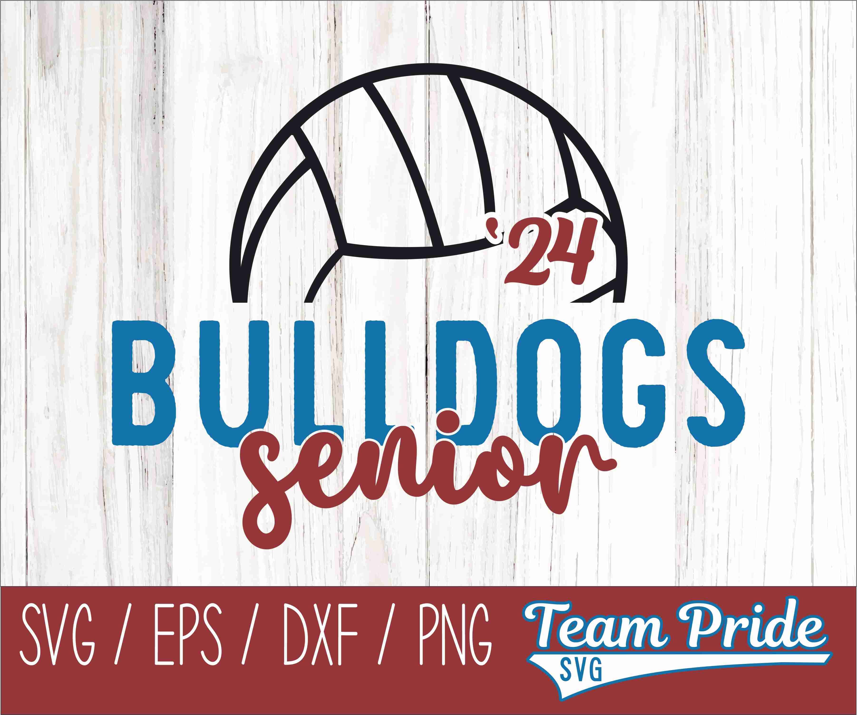 Bulldogs Senior 2024 Volleyball SVG Digital Download Printable - SVG, EPS, DXF, PNG
