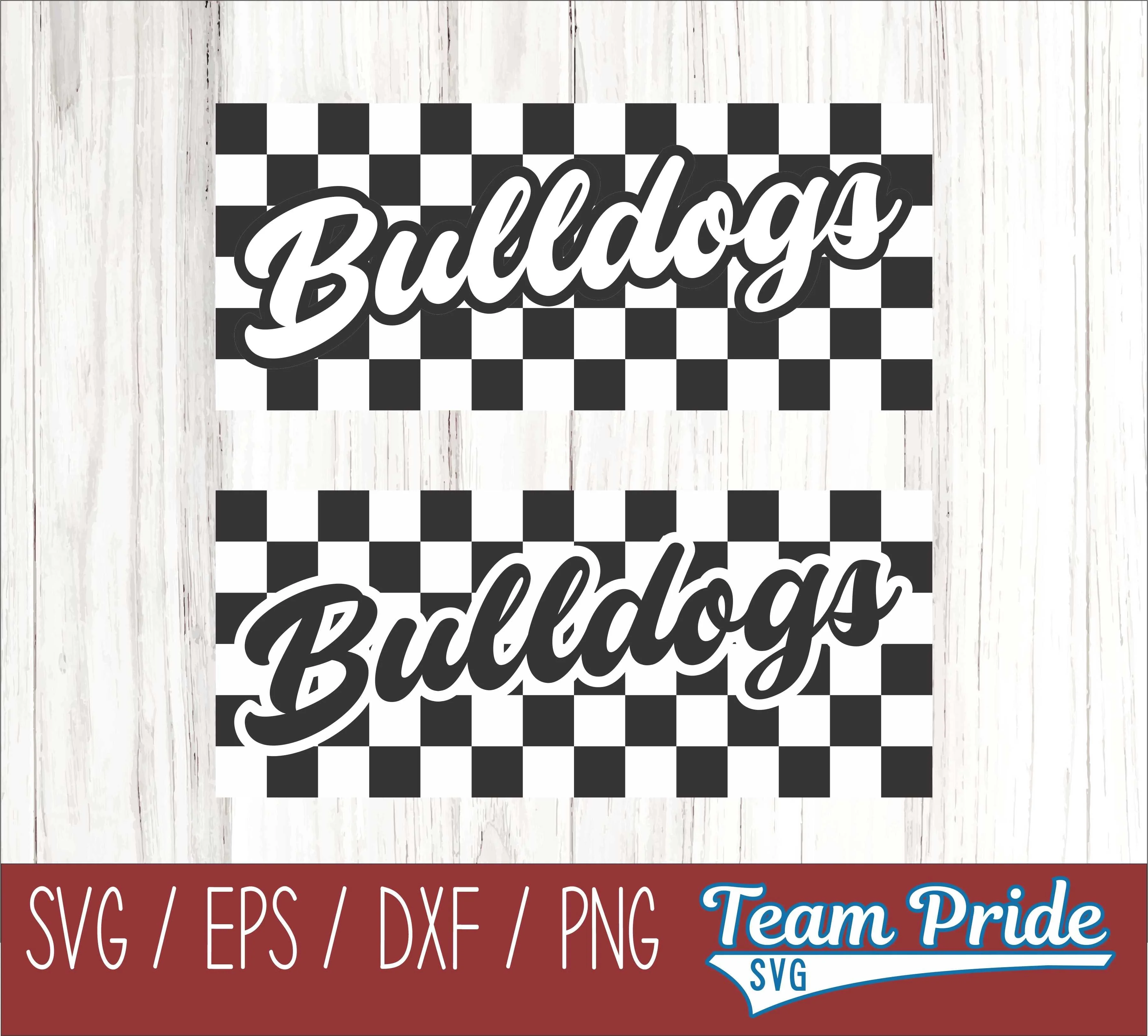 Bulldogs Retro Team Design SVG Digital Download Printable - SVG, EPS, DXF, PNG