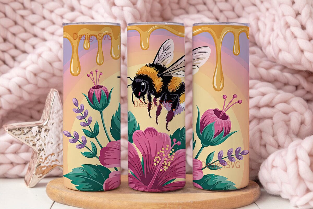 Bumblebee Honeycomb 20oz Tumbler Wrap