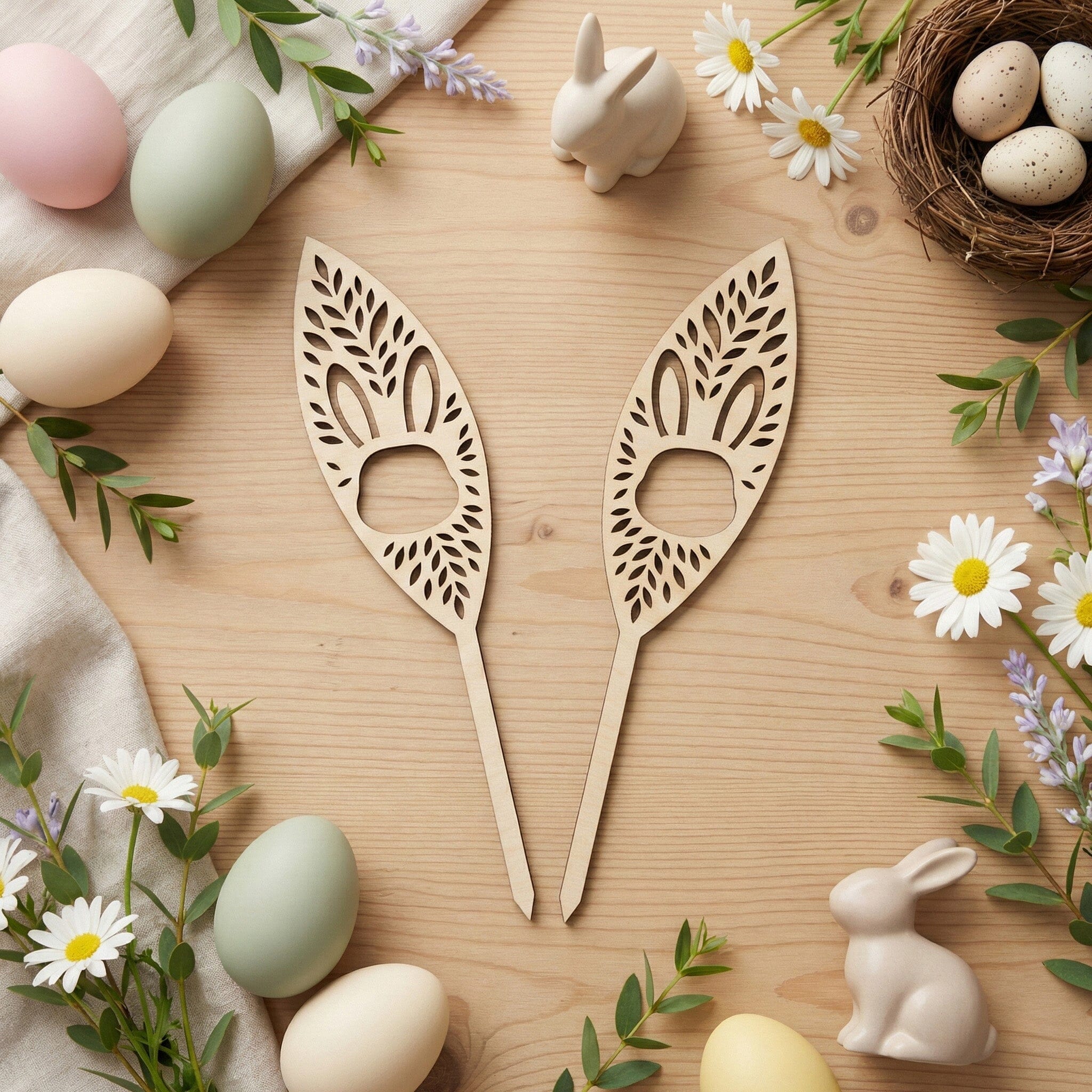 Bunny Ears Laser Cut SVG Bundle – 12 Easter Centerpiece Designs, Plywood Decor Files, SVG EPS Dxf for Glowforge, Cricut, Cnc - Image 3
