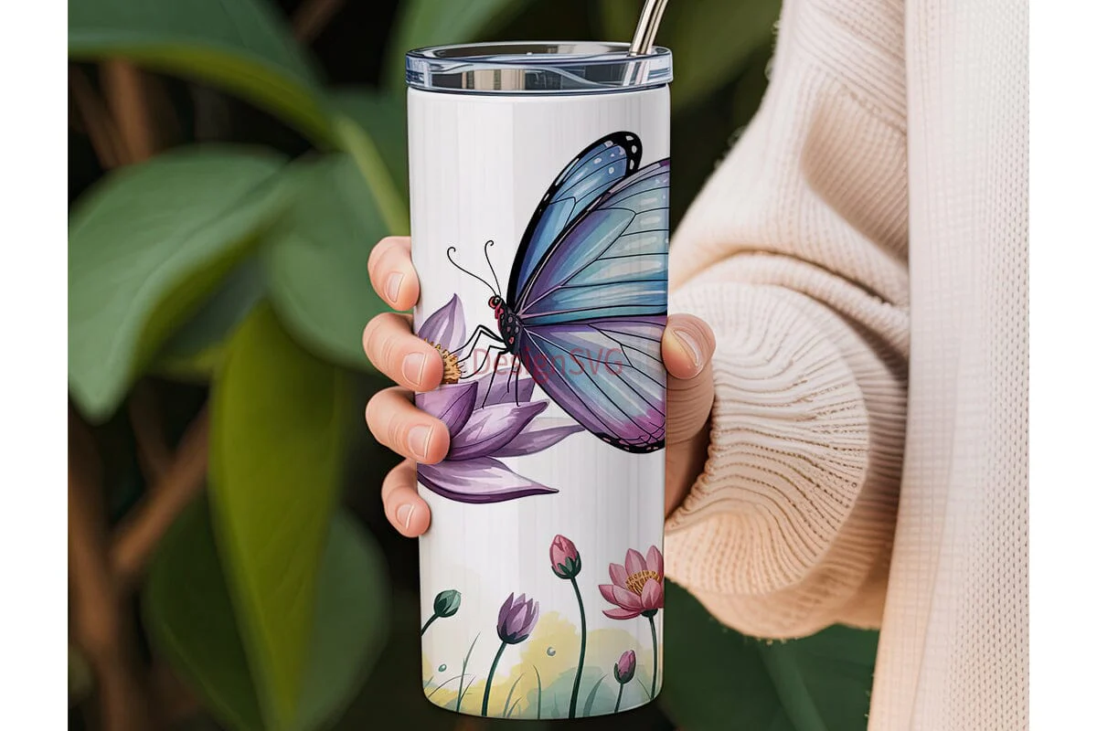 Butterfly Garden 20oz Tumbler Wrap - Image 3