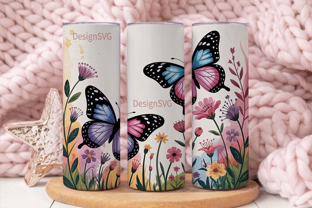 Butterfly Garden 20oz Tumbler Wrap