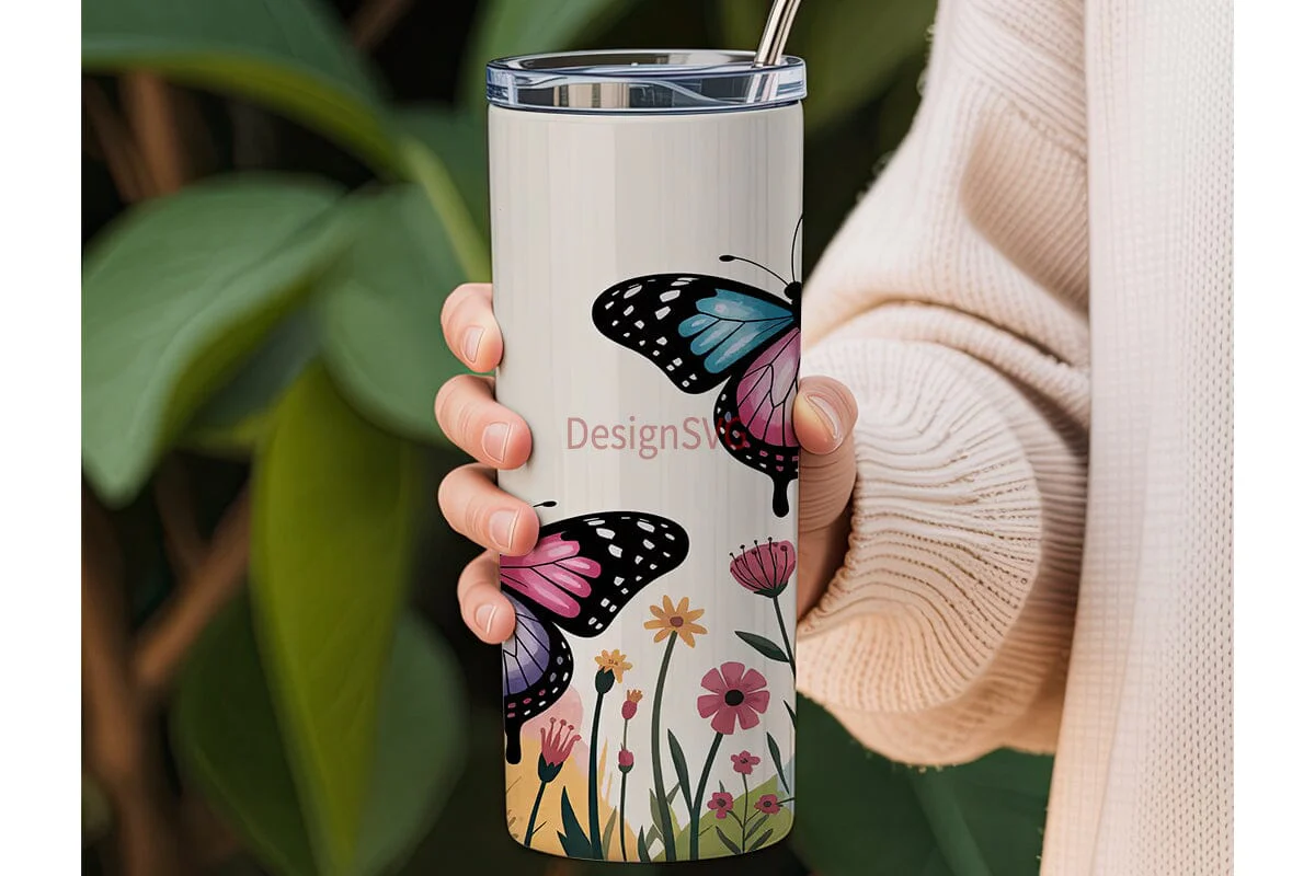 Butterfly Garden 20oz Tumbler Wrap - Image 3