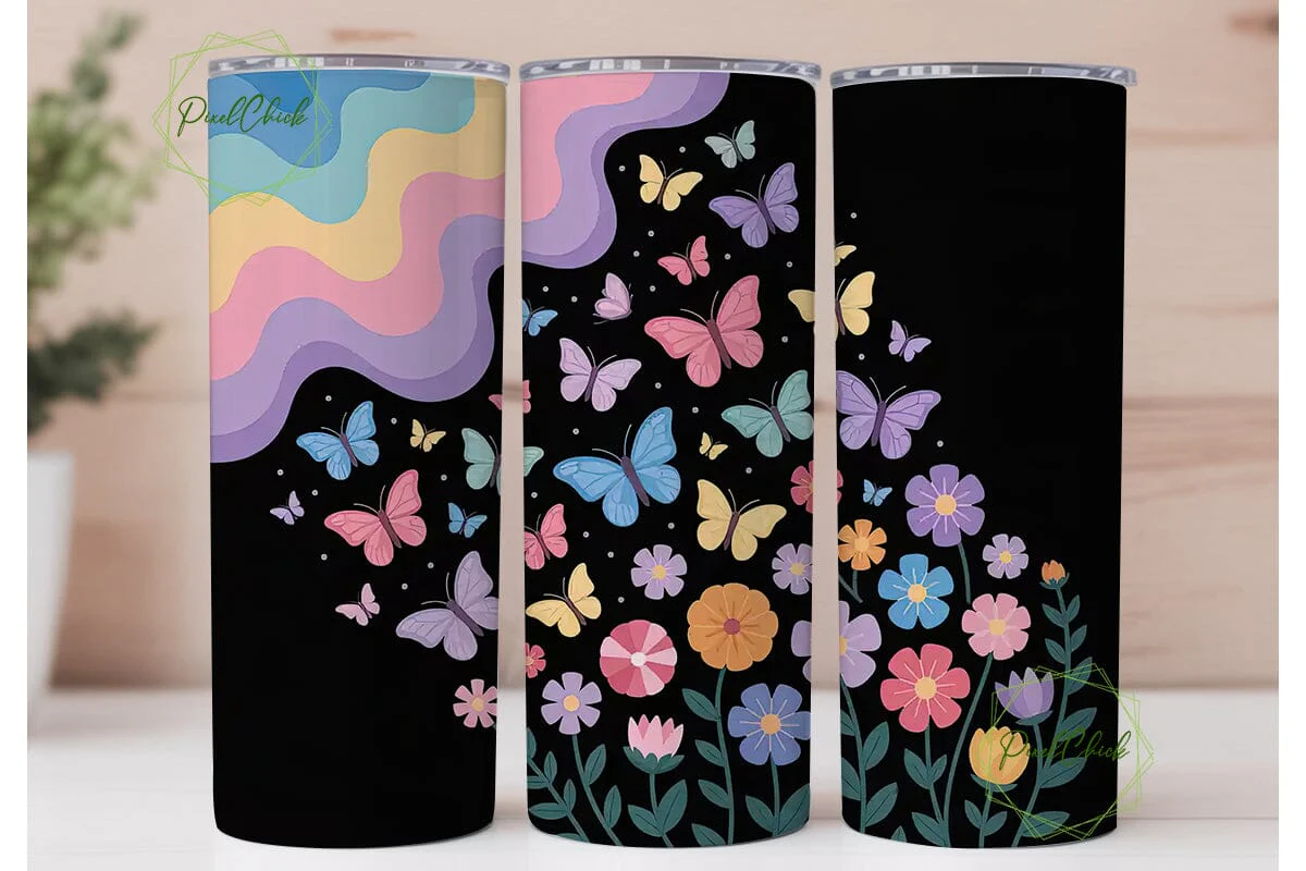 Butterfly Garden 20oz Tumbler Wrap - Image 2