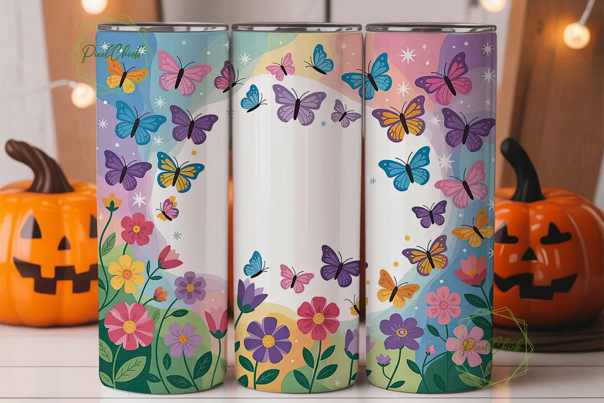 Butterfly Garden 20oz Tumbler Wrap - Image 3