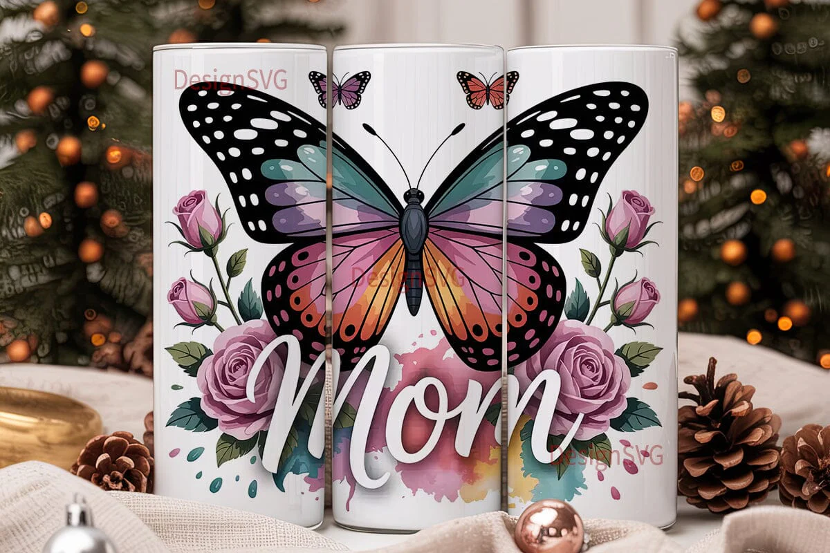 Butterfly Mom 20oz Tumbler Wrap - Image 2