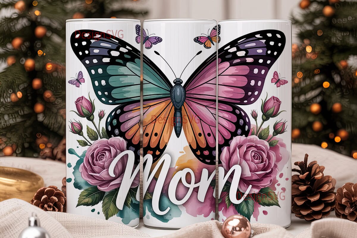 Butterfly Mom 20oz Tumbler Wrap - Image 2