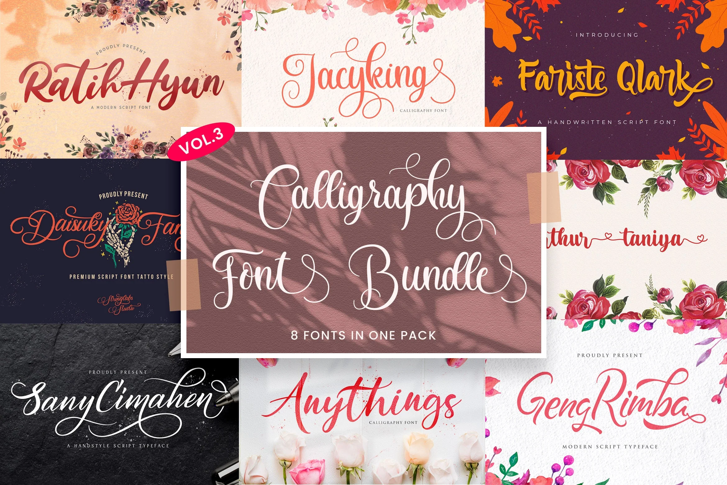 Calligraphy Font Bundle Vol 3