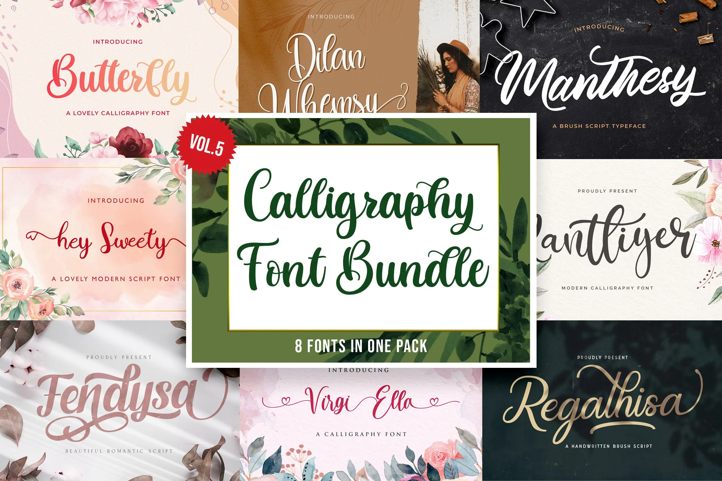 Calligraphy Font Bundle Vol 5