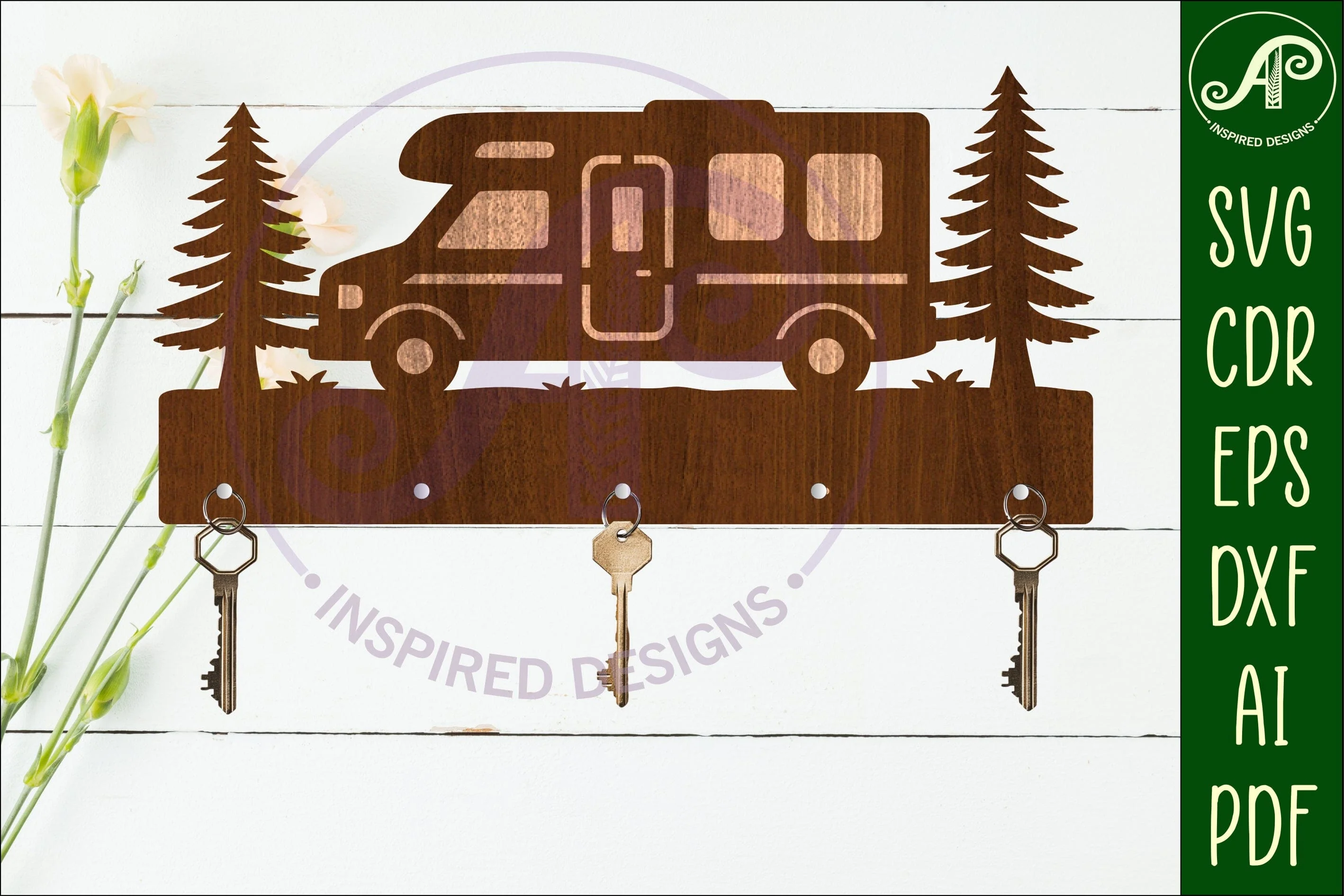 Campervan Key holder designs for wood and metal - Image 2