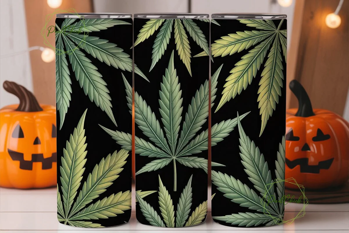 Cannabis Leaves 20oz Tumbler Wrap - Image 2