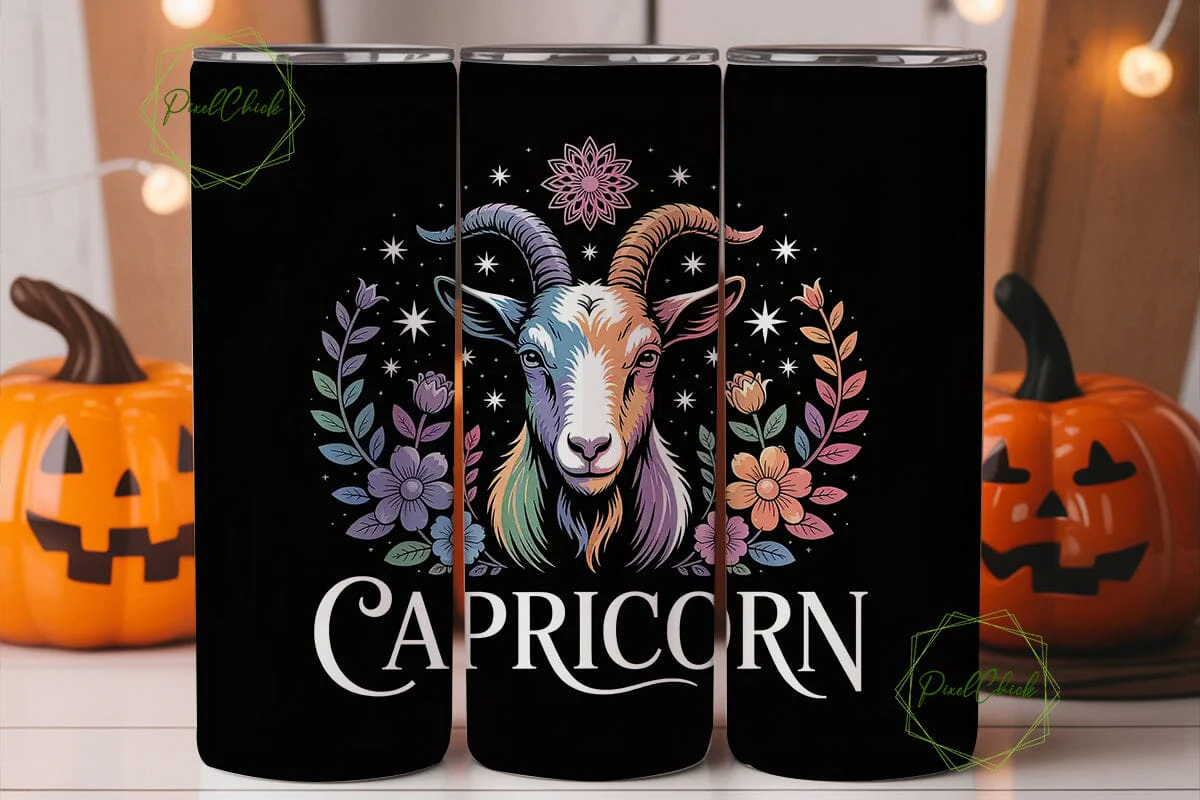 Capricorn Zodiac 20oz Tumbler Wrap - Image 3