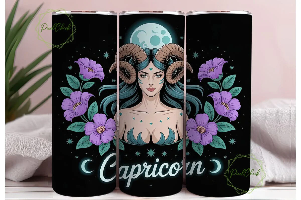 Capricorn Zodiac 20oz Tumbler Wrap - Image 3