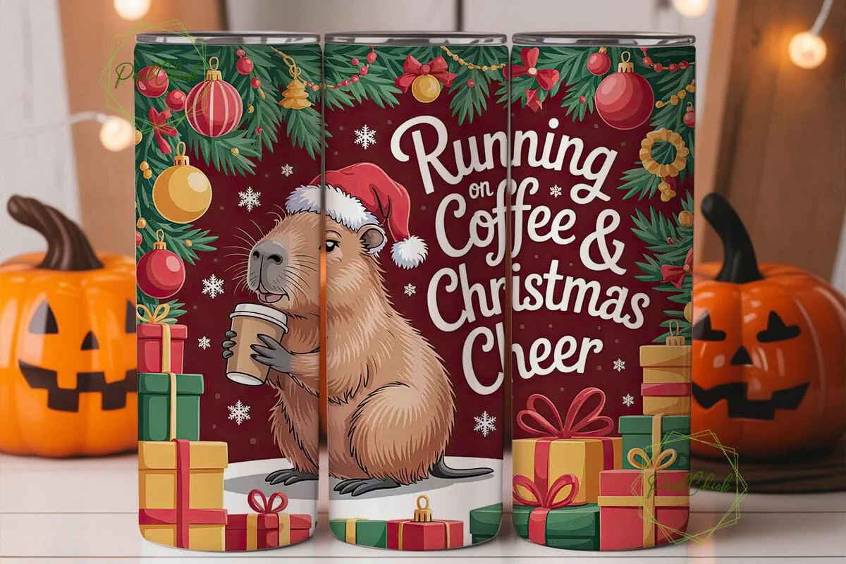 Capybara Christmas Cheer 20oz Tumbler - Image 2