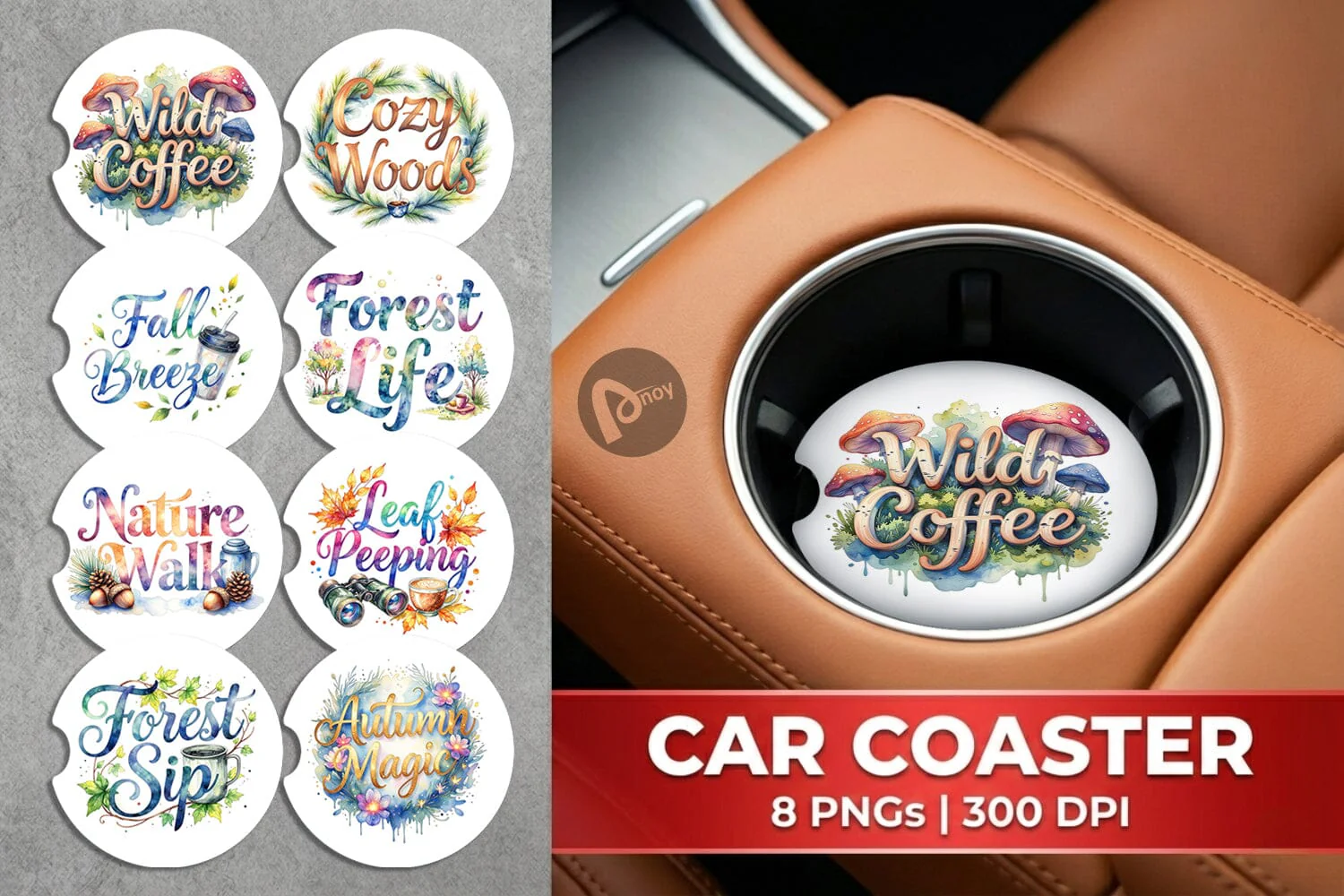 Car Coaster Nature Forest Coffee Quotes