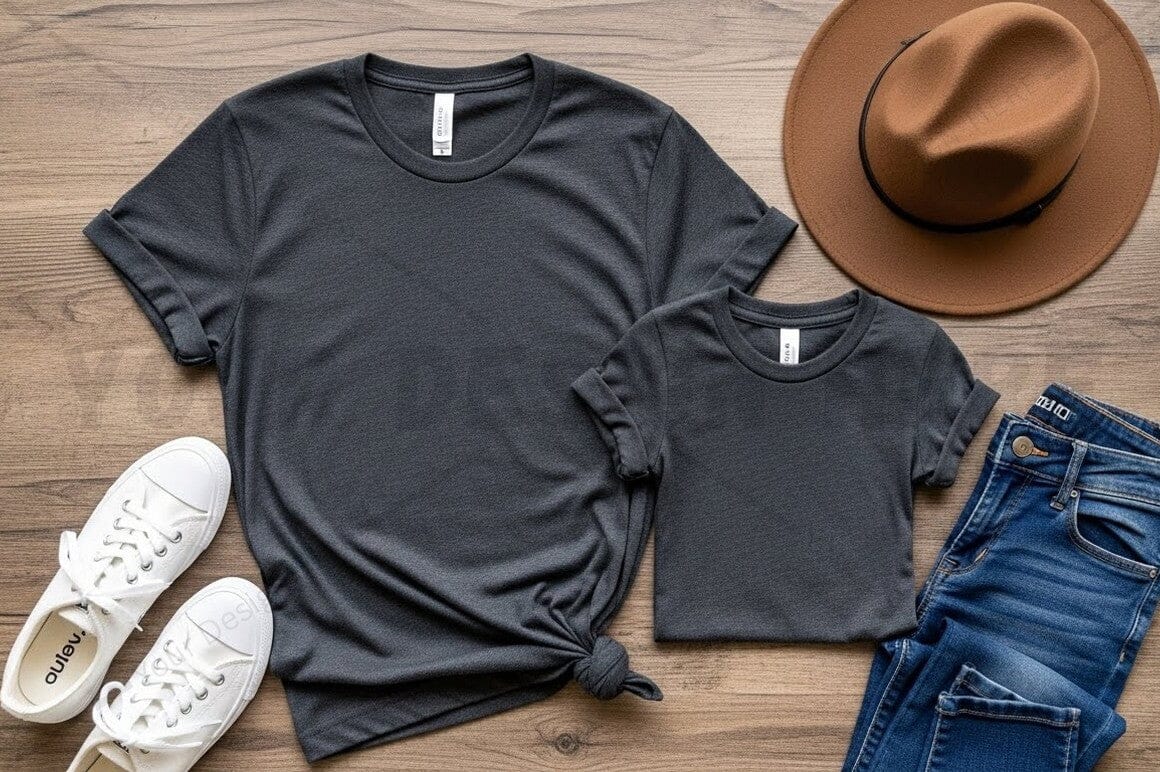 Casual t-shirt mockup design with accessories