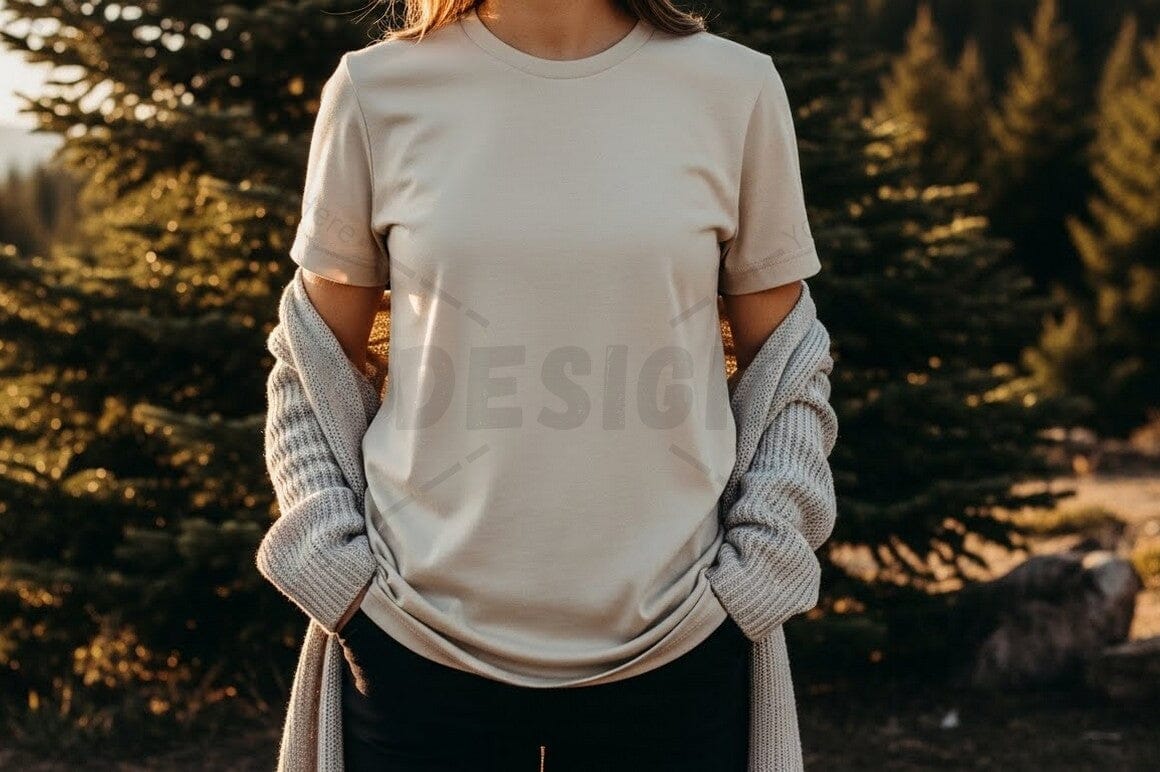 Casual white t-shirt with ribbed sleeves