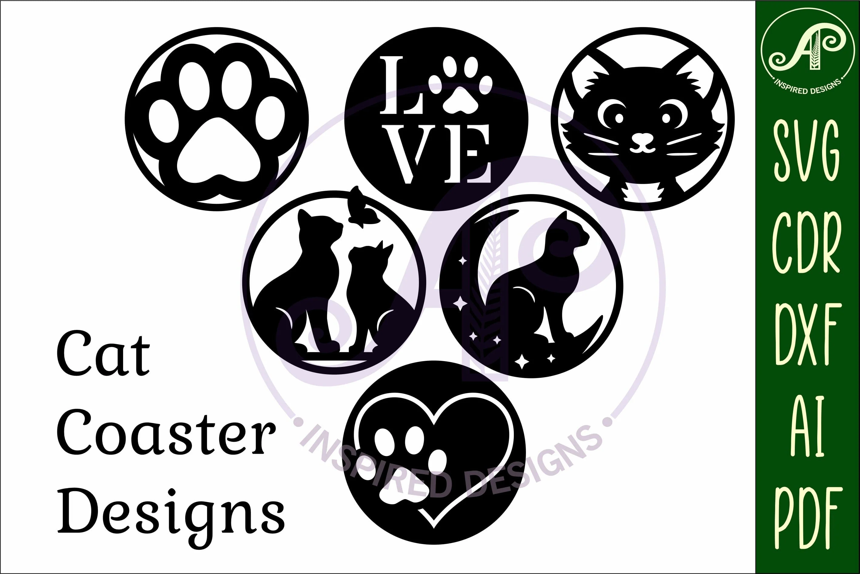 Cat lovers Coasters, laser cut out 2 - Image 5