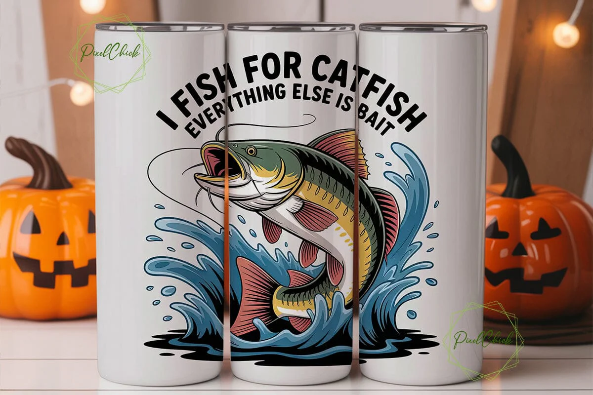 Catfish Fishing Tumbler Wrap - Image 3
