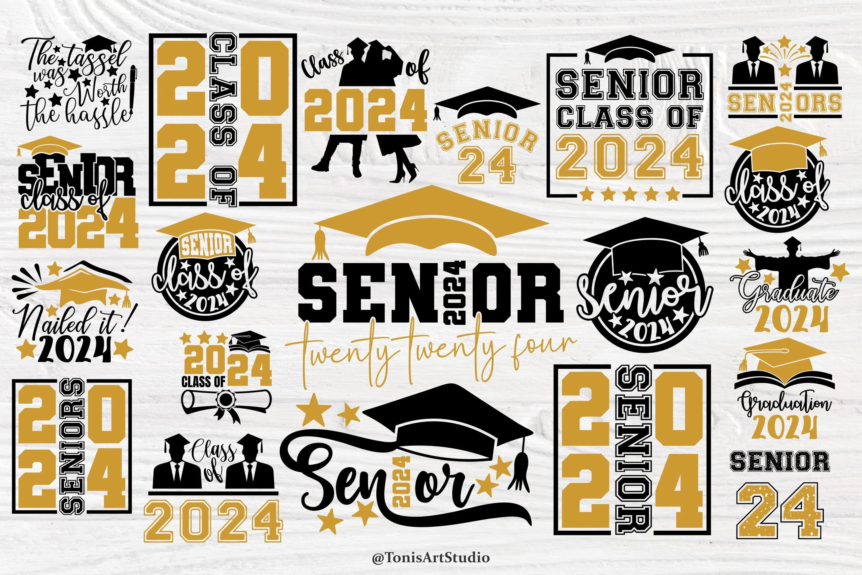 Celebrate the Class of 2024 with our Graduation SVG Bundle - Perfect for DIY Senior 2024 T-Shirt Designs!