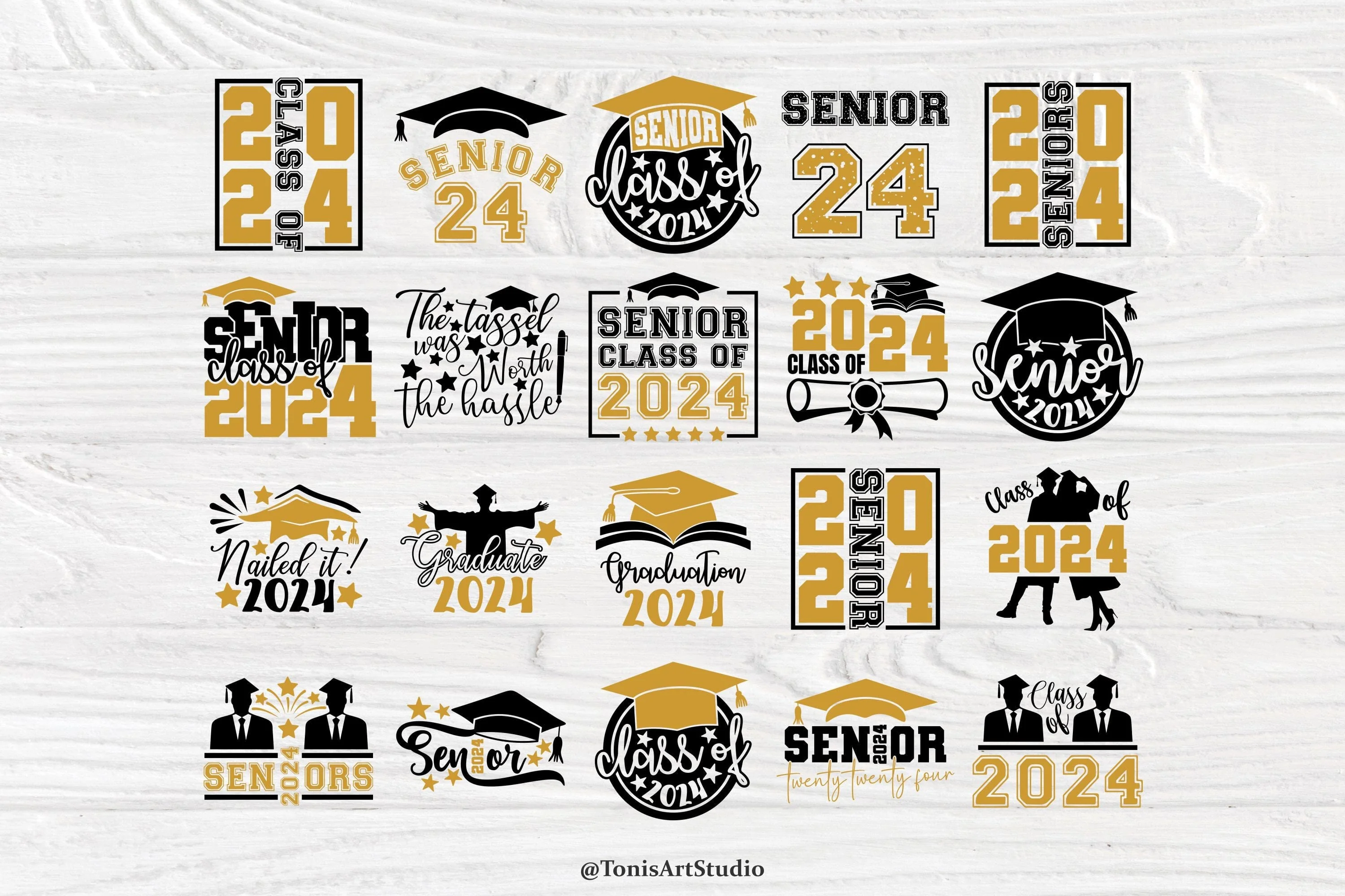 Celebrate the Class of 2024 with our Graduation SVG Bundle - Perfect for DIY Senior 2024 T-Shirt Designs! - Image 2
