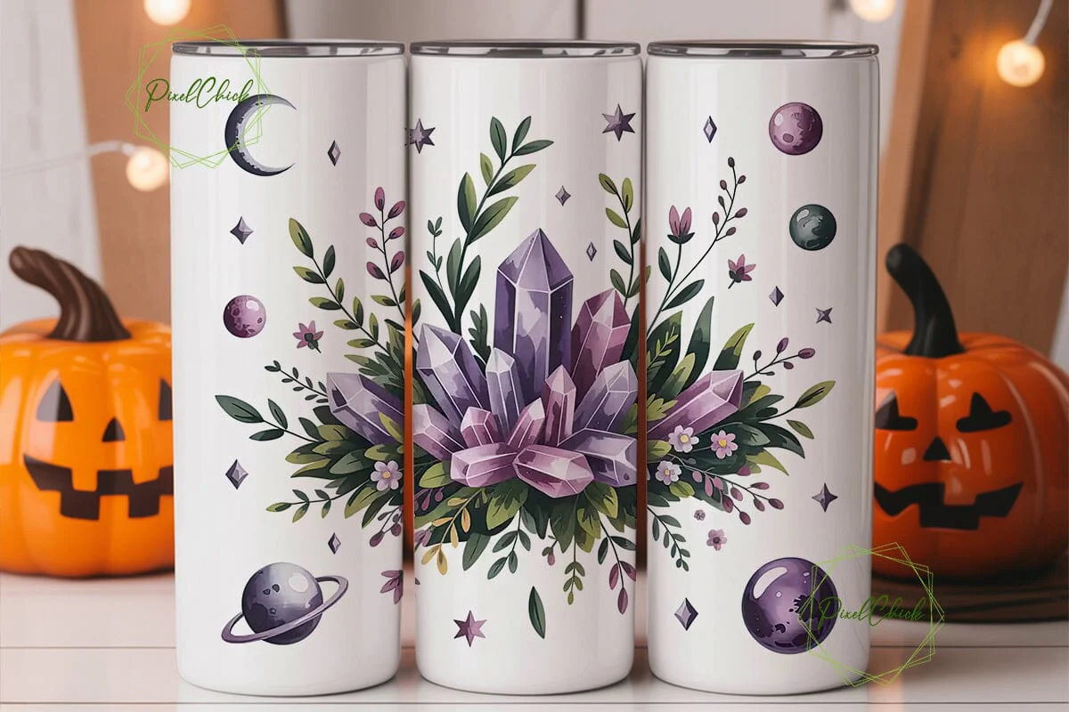 Celestial Crystal Tumbler Wrap PNG - Image 2