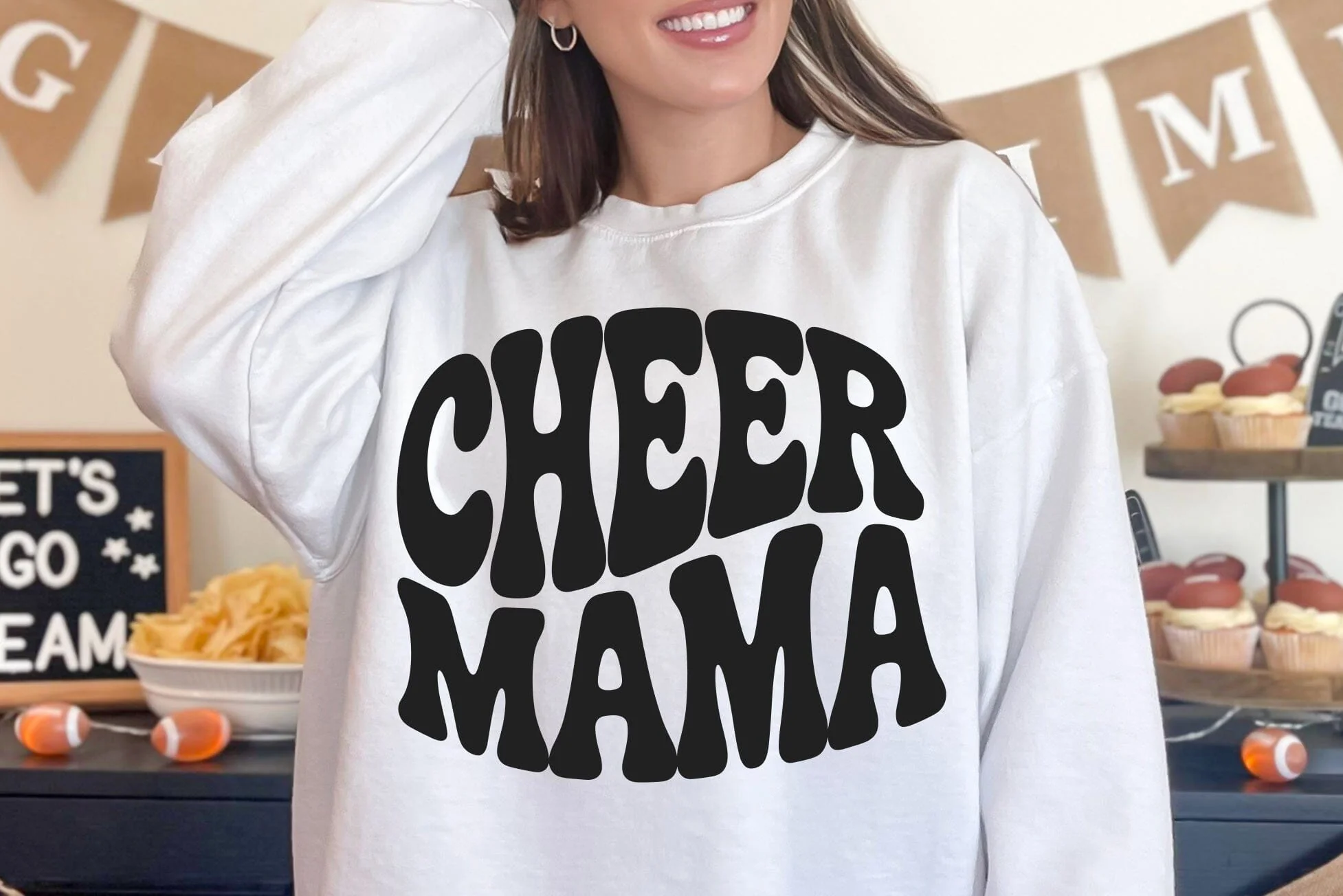Cheer Mama SVG, Retro Cheerleader Design - Image 2