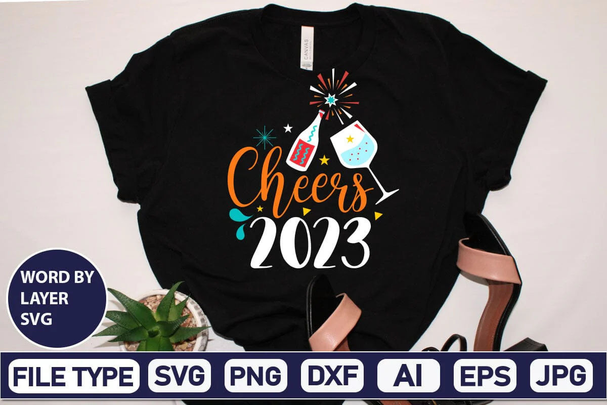 Cheers 2023 SVG Cut File - Image 4
