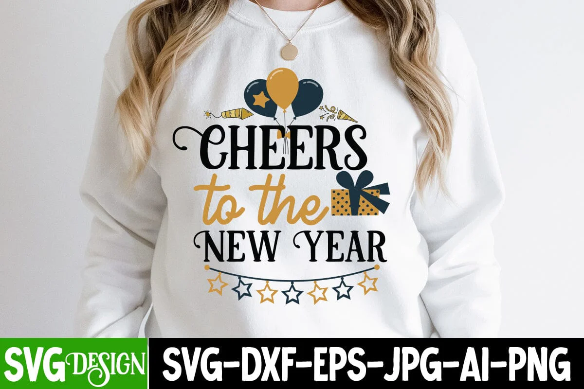 Cheers to the New Year SVG Cut File,Cheers to the New Year SVG Design,  New Year 2024 SVG Cut File, 2024 New Year SVG bundle,New Year SVG Design 2024 - Image 2