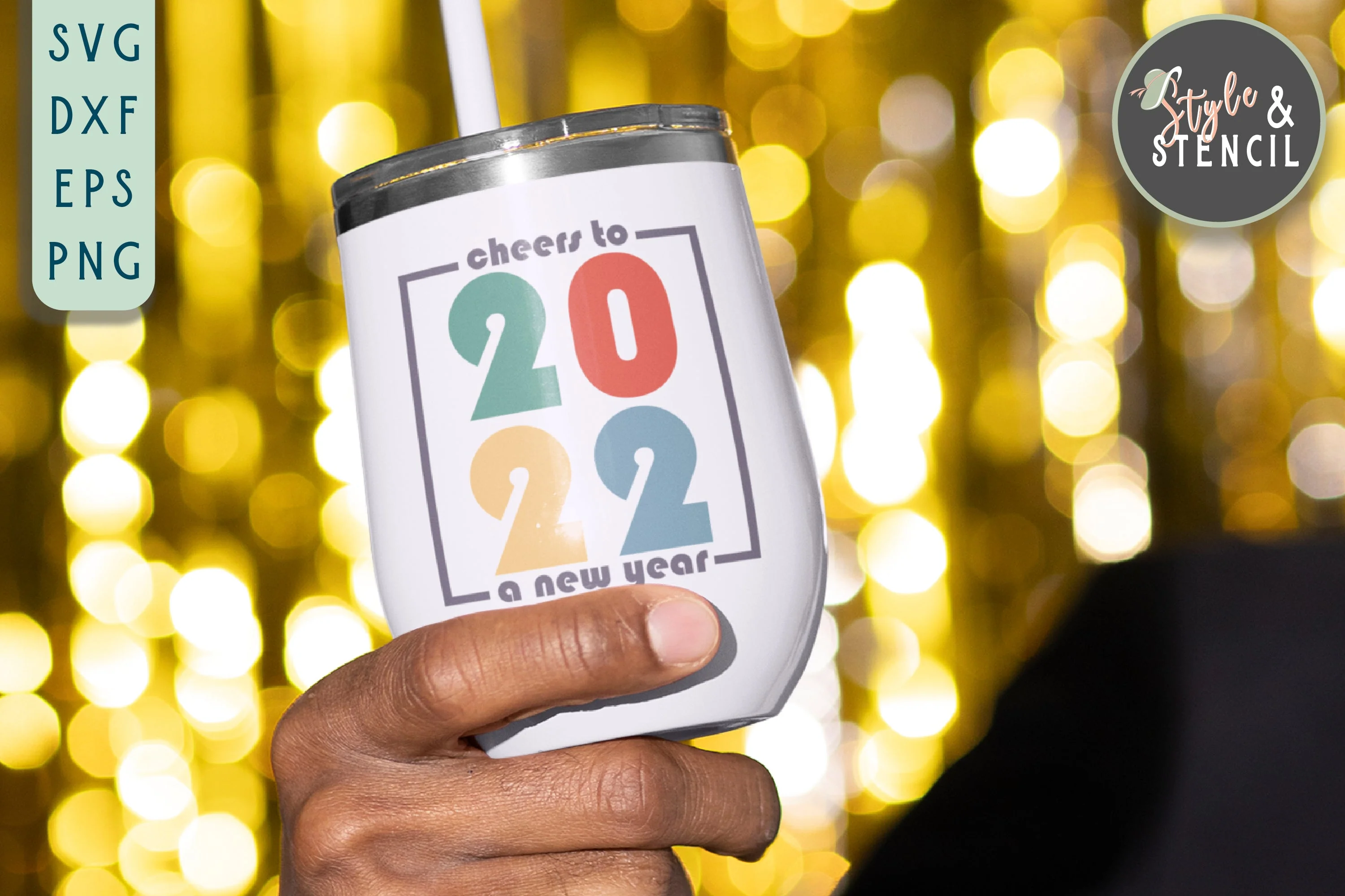 Cheers to the New Year SVG | New Year 2022 - Image 3