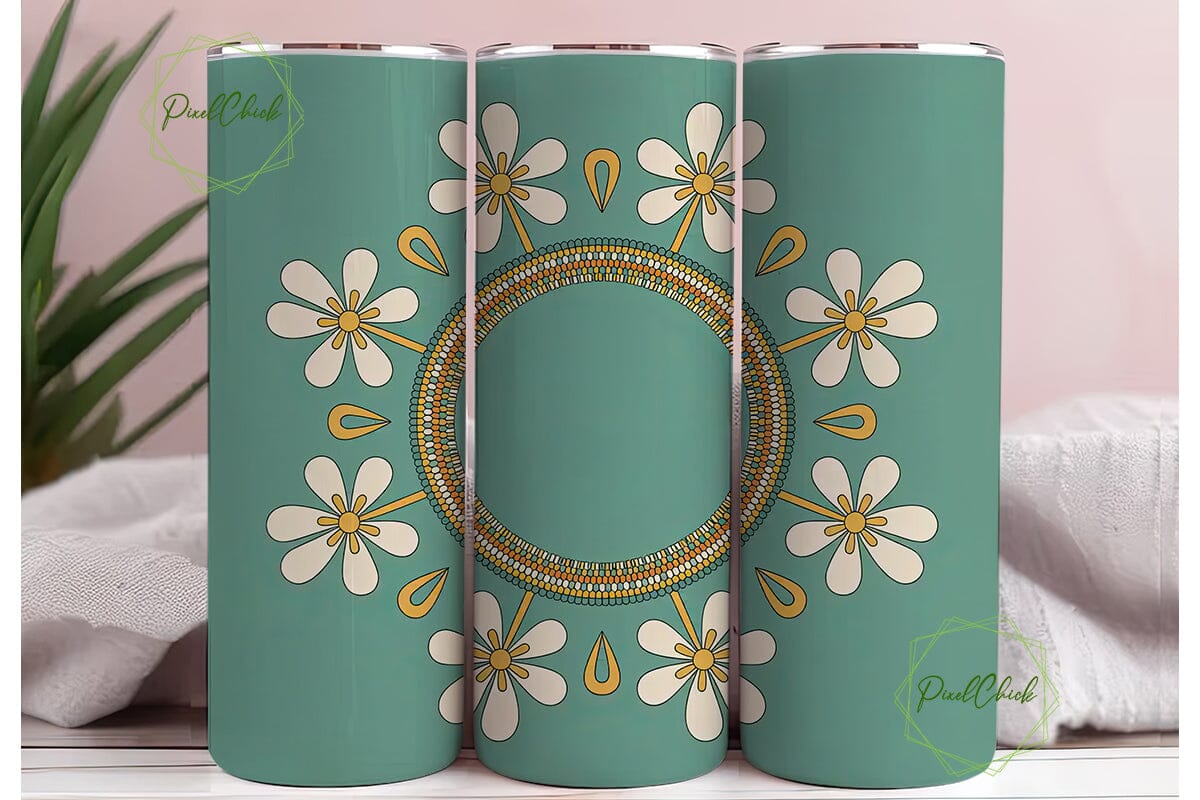 Cherokee Beaded Design 20oz Tumbler Wrap - Image 3