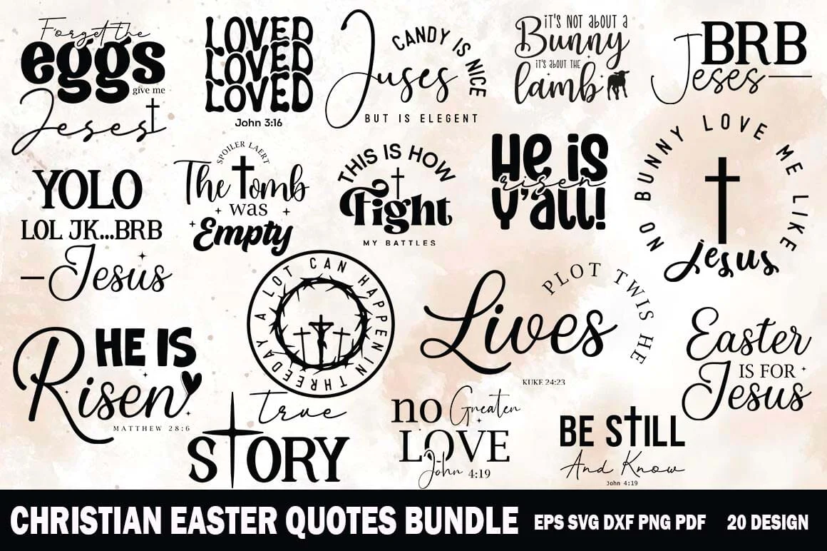 Christian Easter SVG Bundle, Religious Cricut Cut Files