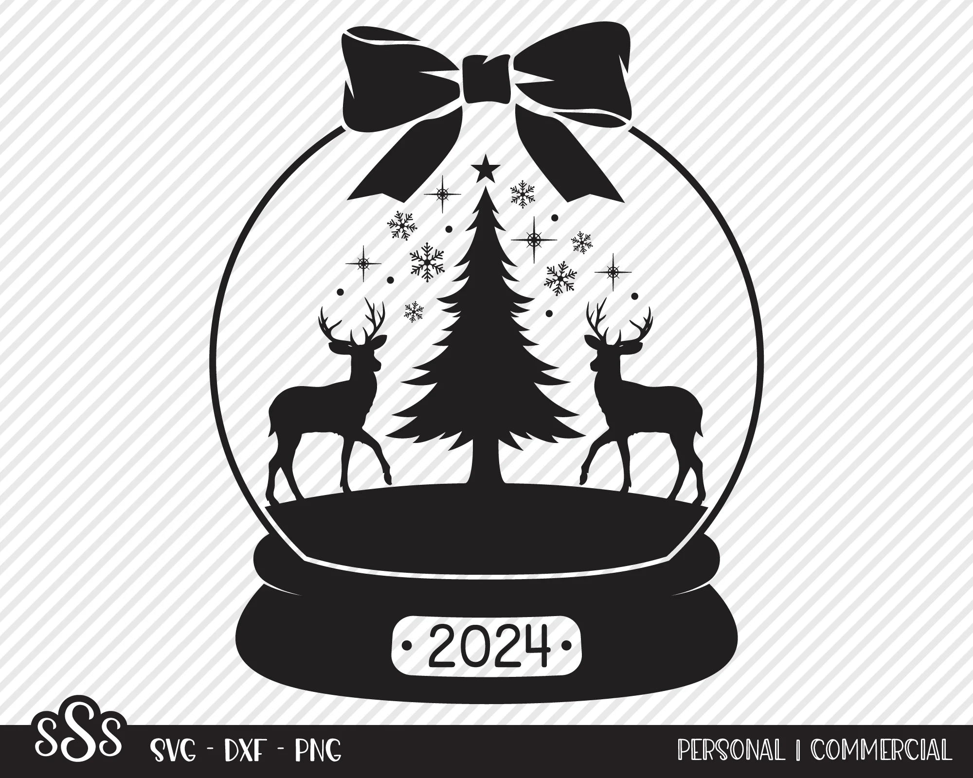 Christmas 2024 Snow Globe | Christmas SVG