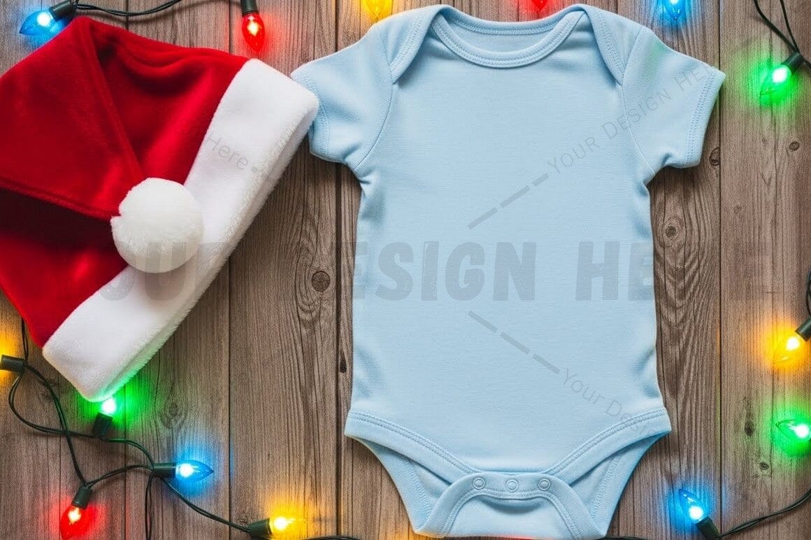 Christmas baby onesie with santa hat