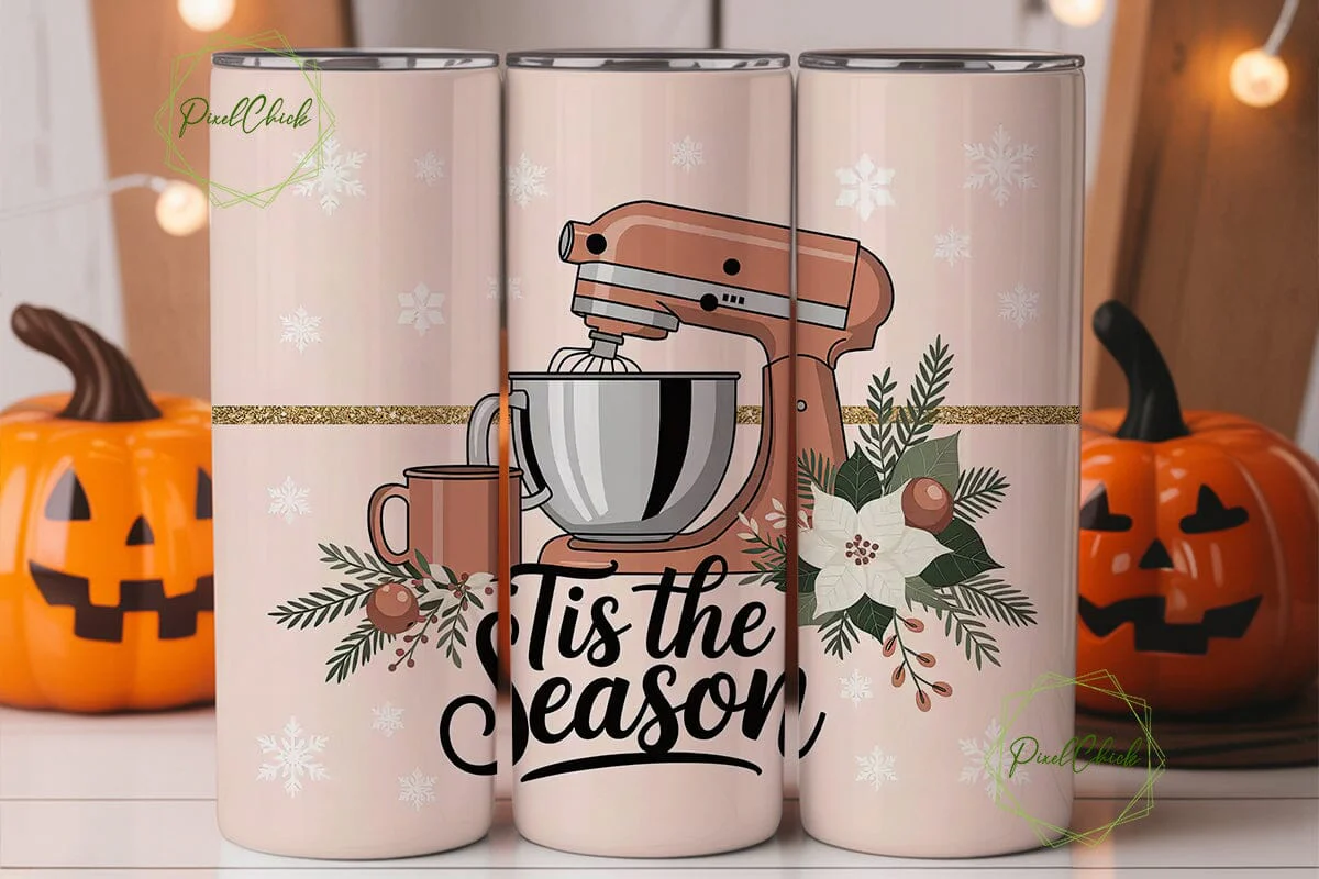 Christmas Baking Mixer 20oz Tumbler Wrap - Image 2