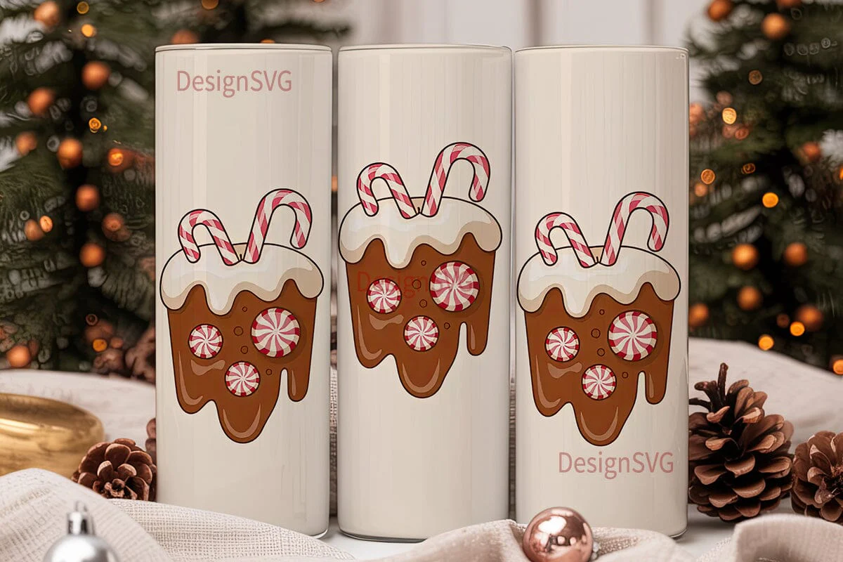 Christmas Candy Cane 20oz Tumbler Wrap - Image 2