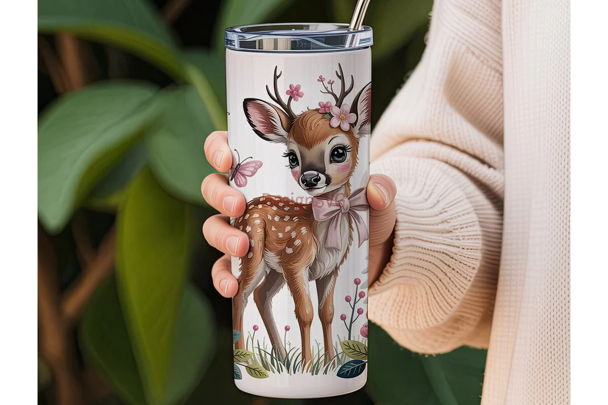 Christmas Fawn 20oz Tumbler Wrap - Image 3