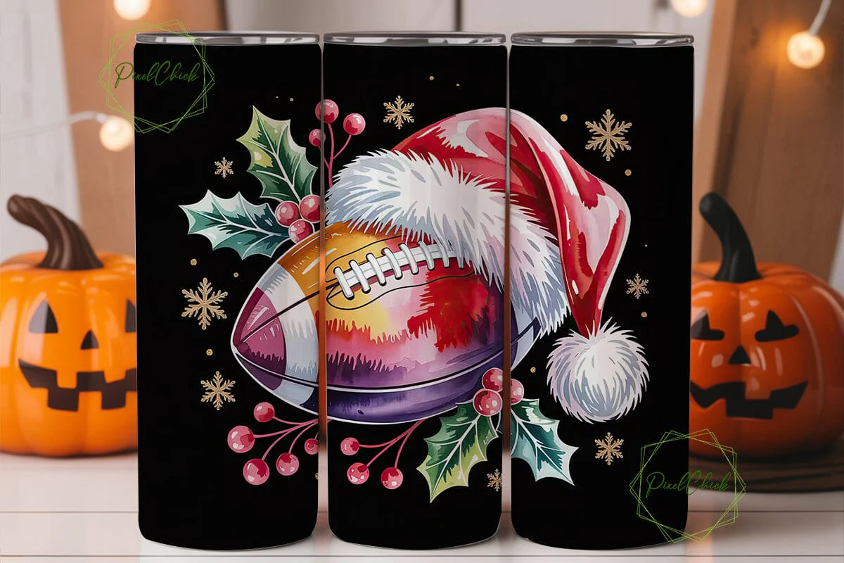 Christmas Football Tumbler Wrap - Image 2