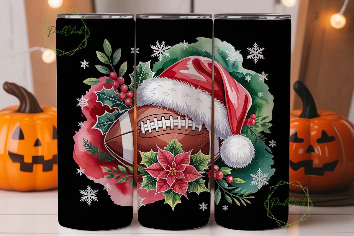 Christmas Football Tumbler Wrap - Image 2