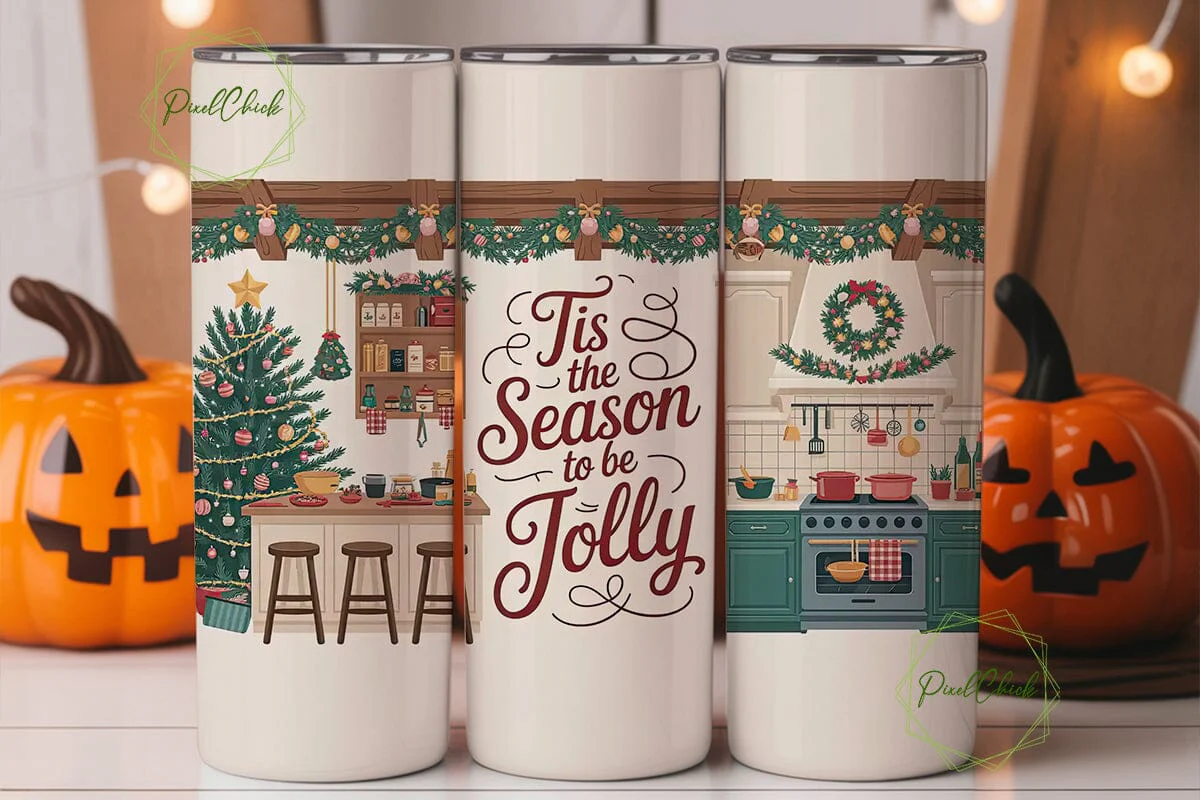 Christmas Kitchen 20oz Tumbler Wrap - Image 2