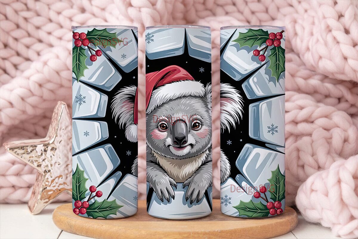 Christmas Koala 20oz Tumbler Wrap