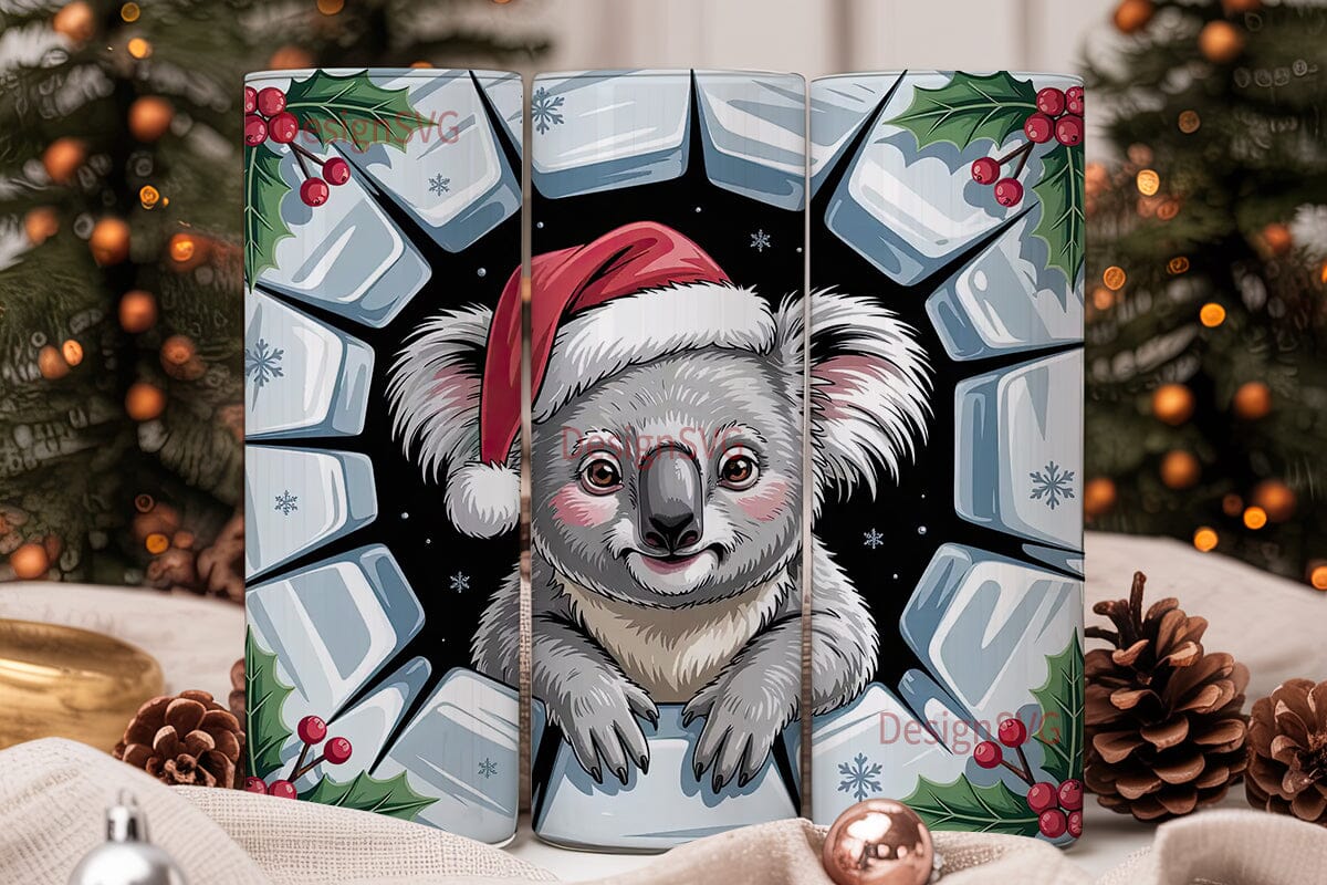 Christmas Koala 20oz Tumbler Wrap - Image 2