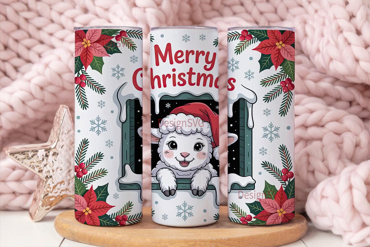 Christmas Lamb 20oz Tumbler Wrap