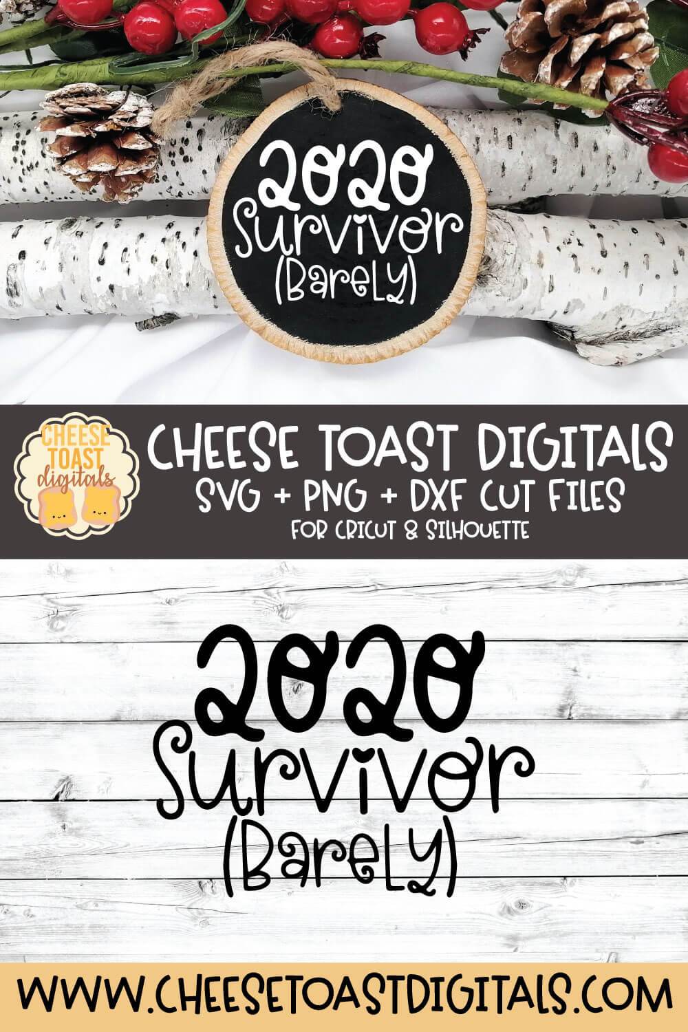 Christmas Ornament SVG | 2020 Survivor (Barely) - Image 2