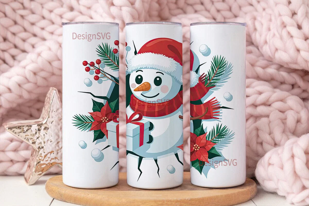 Christmas Snowman 20oz Tumbler Wrap