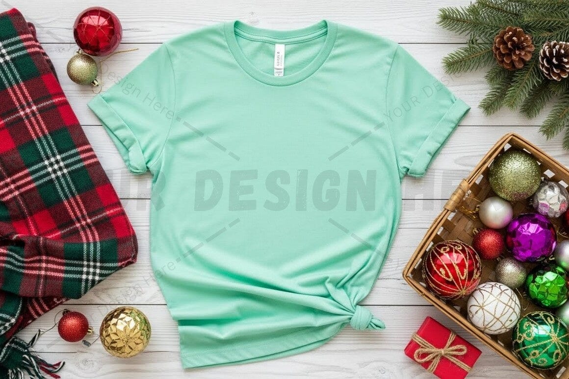 Christmas themed t-shirt mockup