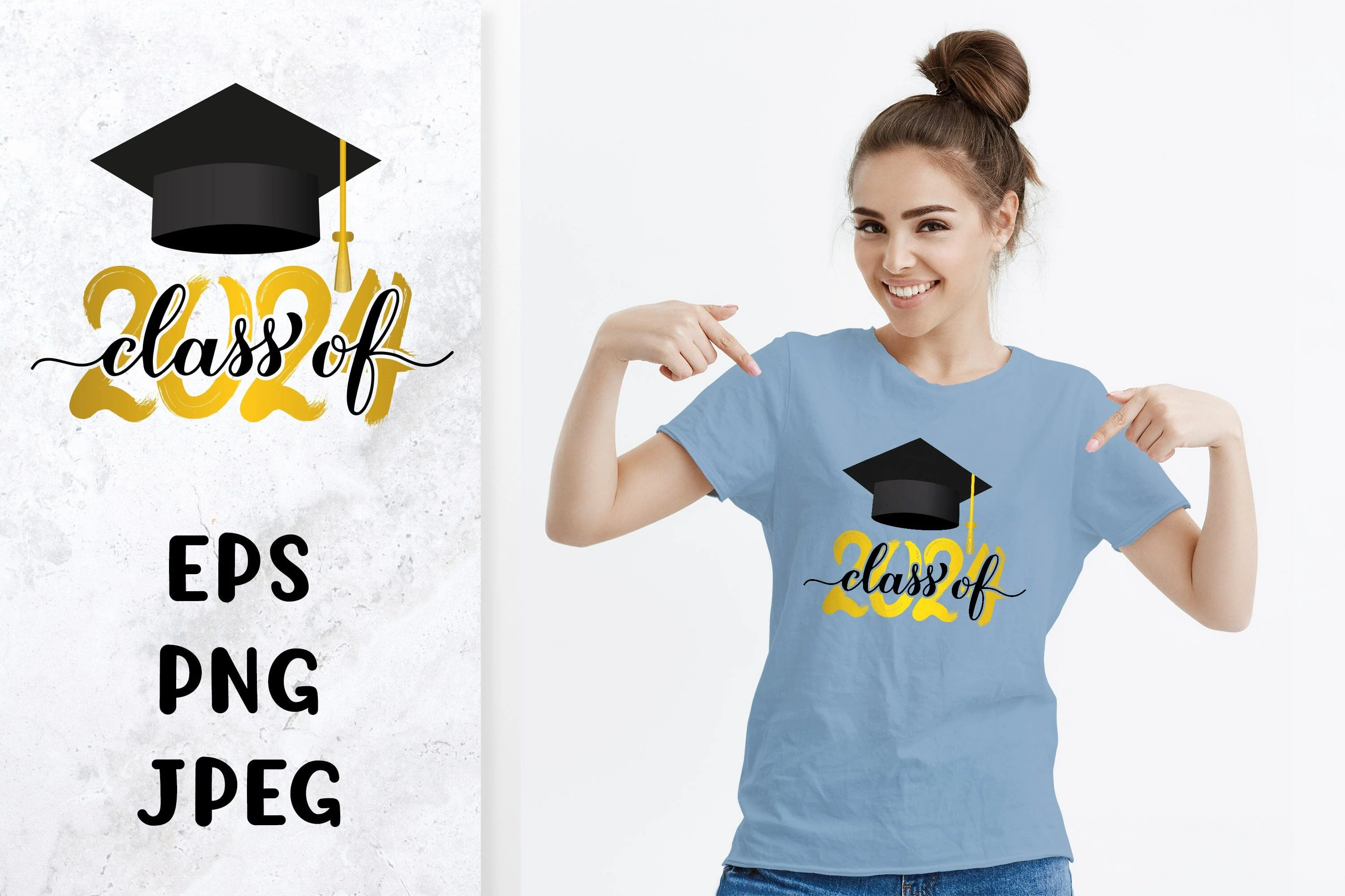 Class of 2024. Graduation hat. Sublimation design